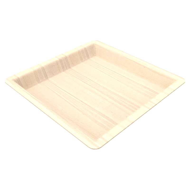 WOODEN SQUARE PLATE 9.8*9.8*0.9