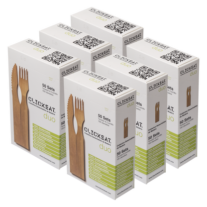 B2C DUO CUTLERY SETS 6.9" 300 units - 6 Pack